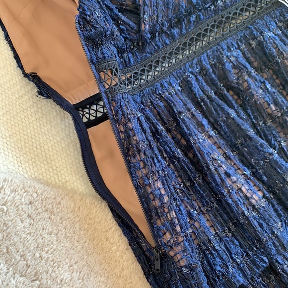 Self-portrait navy blue cocktail HOLIDAY dress! - Picture 6 of 8